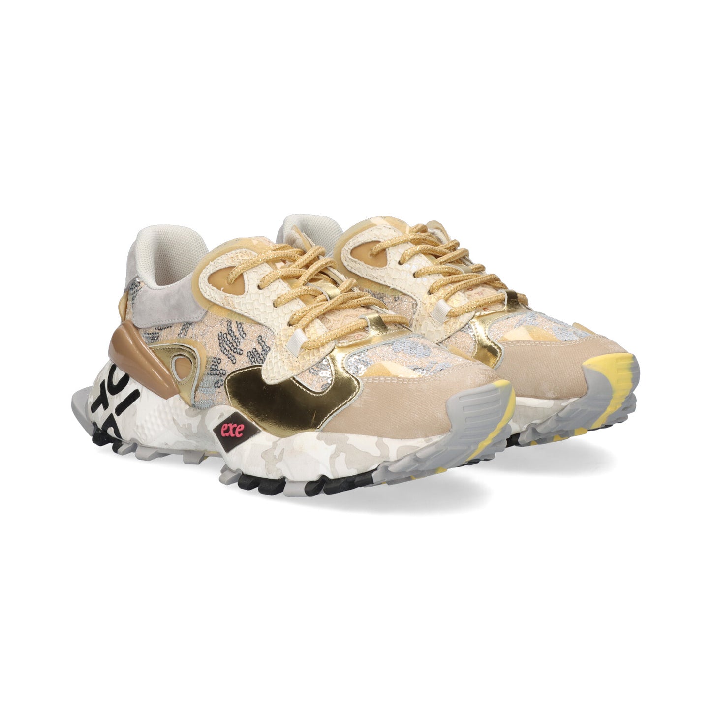 SAPATILHA EXE 134-10 TAUPE/GOLD