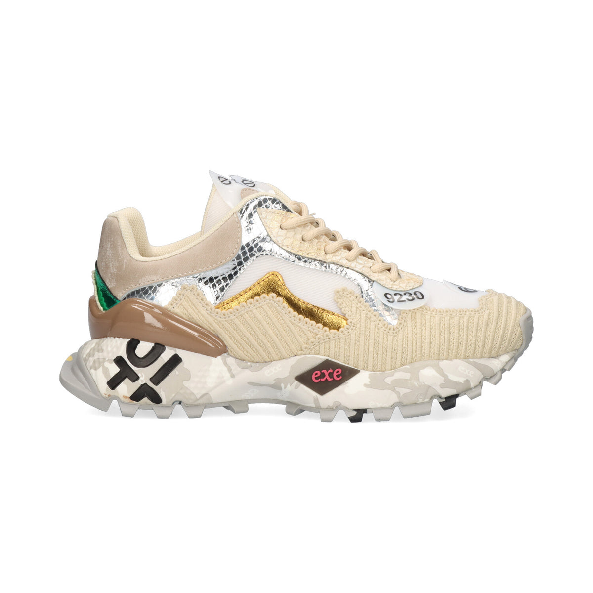 SAPATILHA EXE 134-28 BEIGE/SILVER