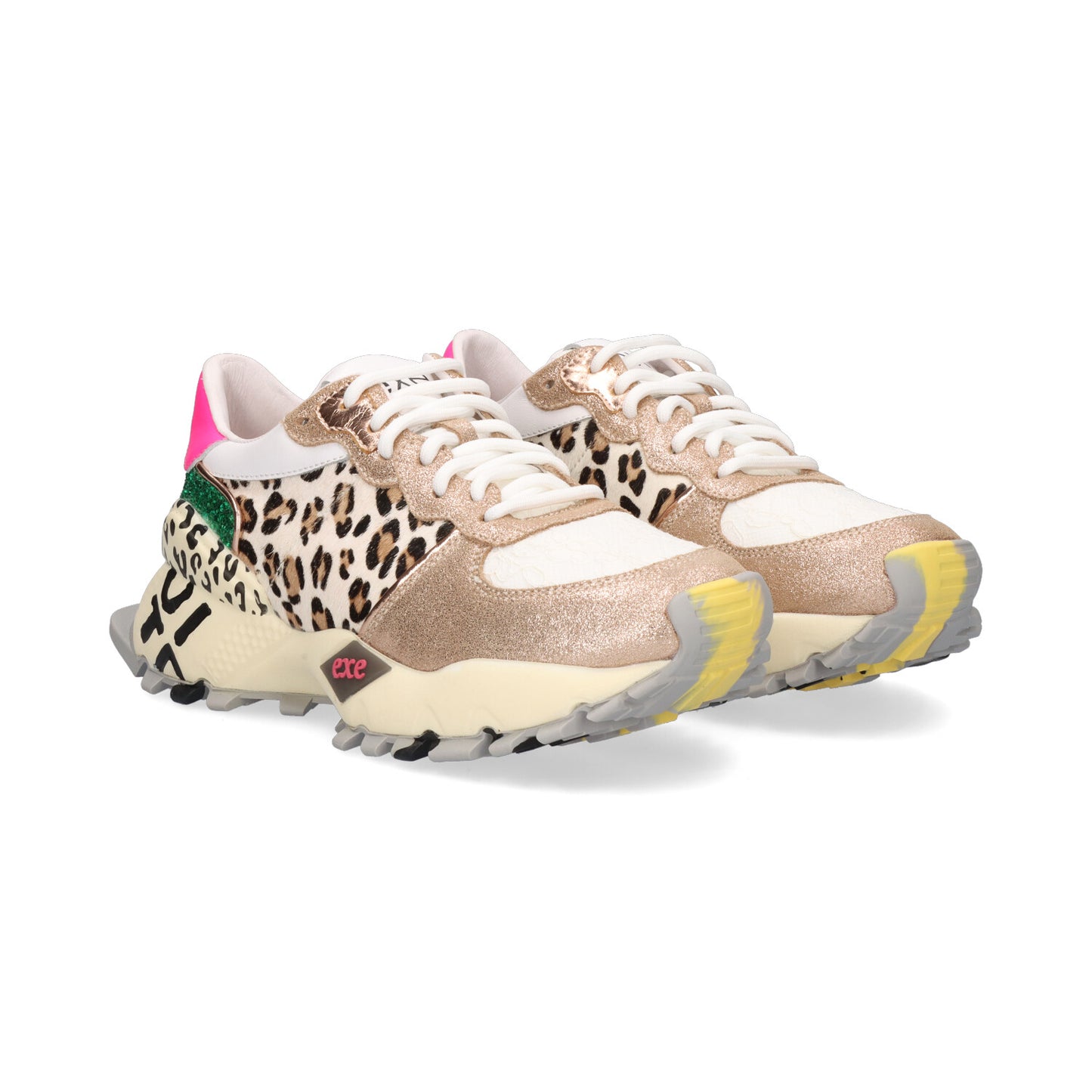 SAPATILHA EXE 134-350 LEOPARD CHAMPAGNE