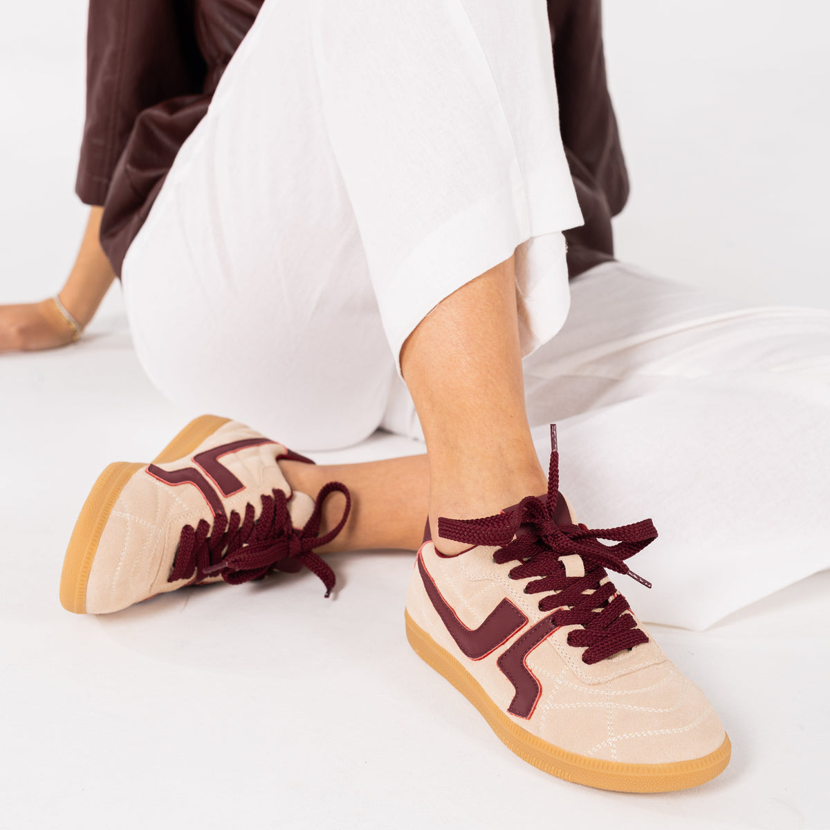 SAPATILHAS ABF-97 SASHA BEIGE/BORDEAUX