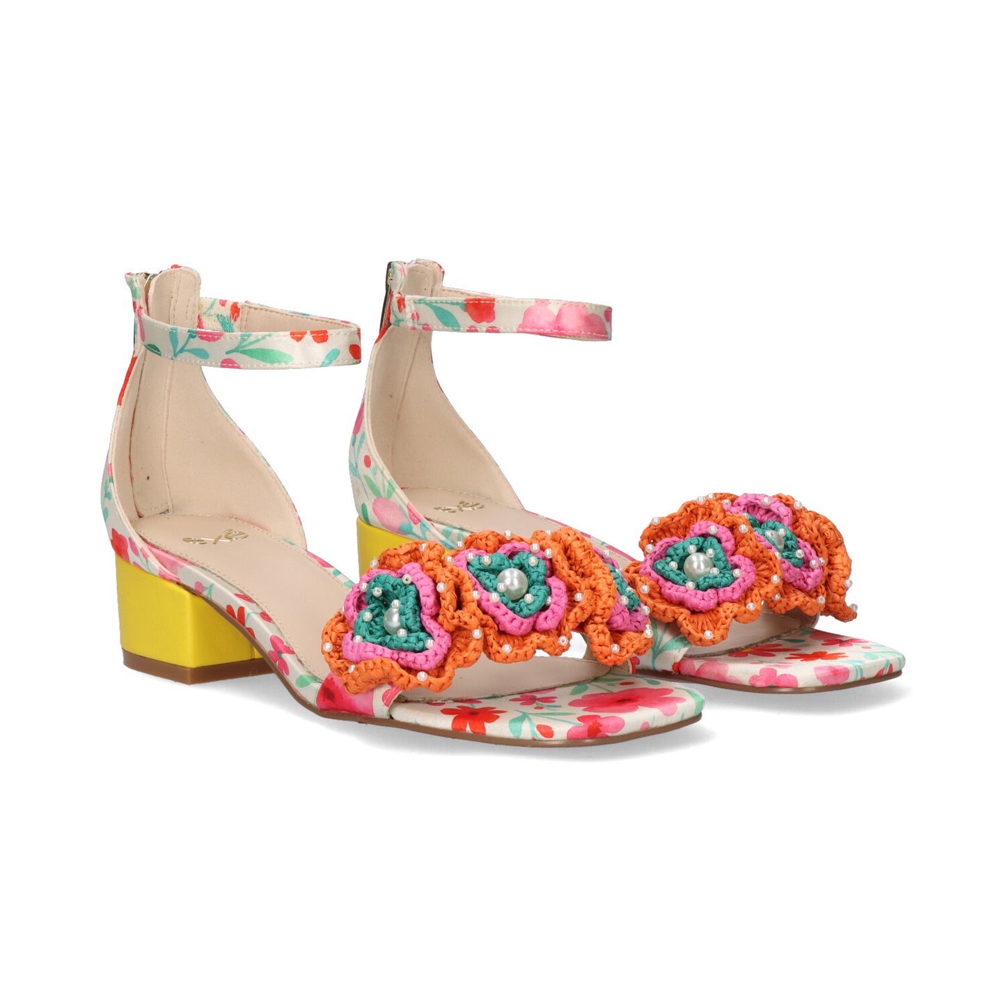 SANDALIAS EXE CAPRI-400 YELLOW/ORANGE FLOWER
