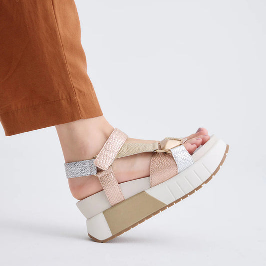 SANDALIAS EXE OLIVIA-934 GOLD/SILVER