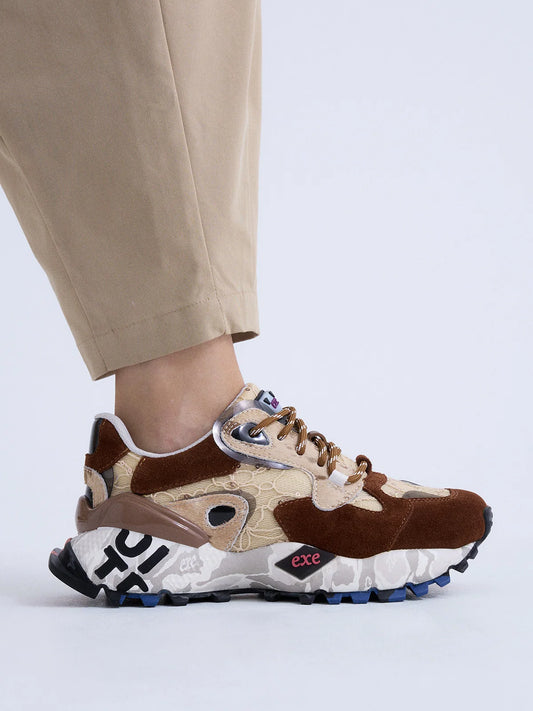 SAPATILHAS EXE 134-10P CAMEL/BEIGE