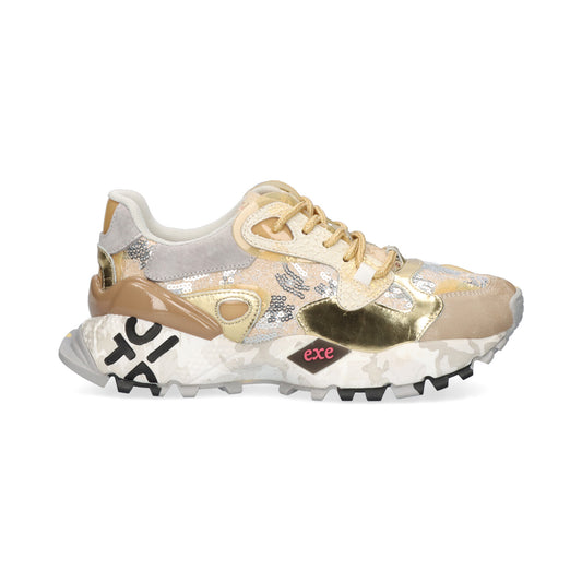 SAPATILHA EXE 134-10 TAUPE/GOLD