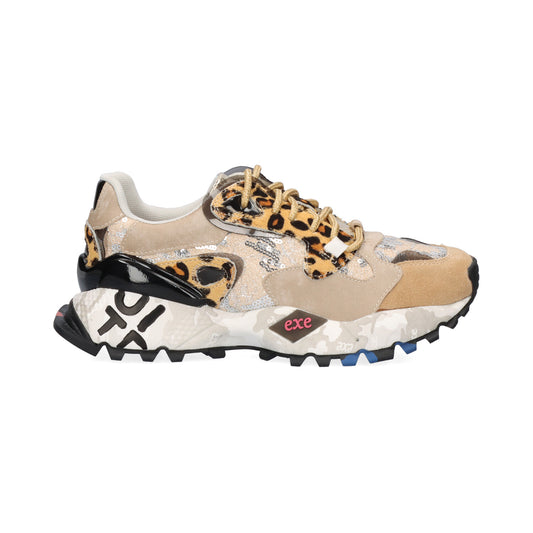 SAPATILHA EXE 134-10 LEOPARD TAUPE