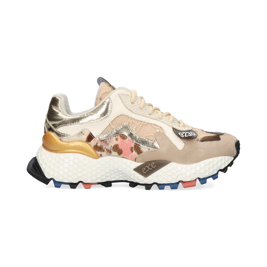 SAPATILHA EXE 3020-2 BEIGE/GOLD
