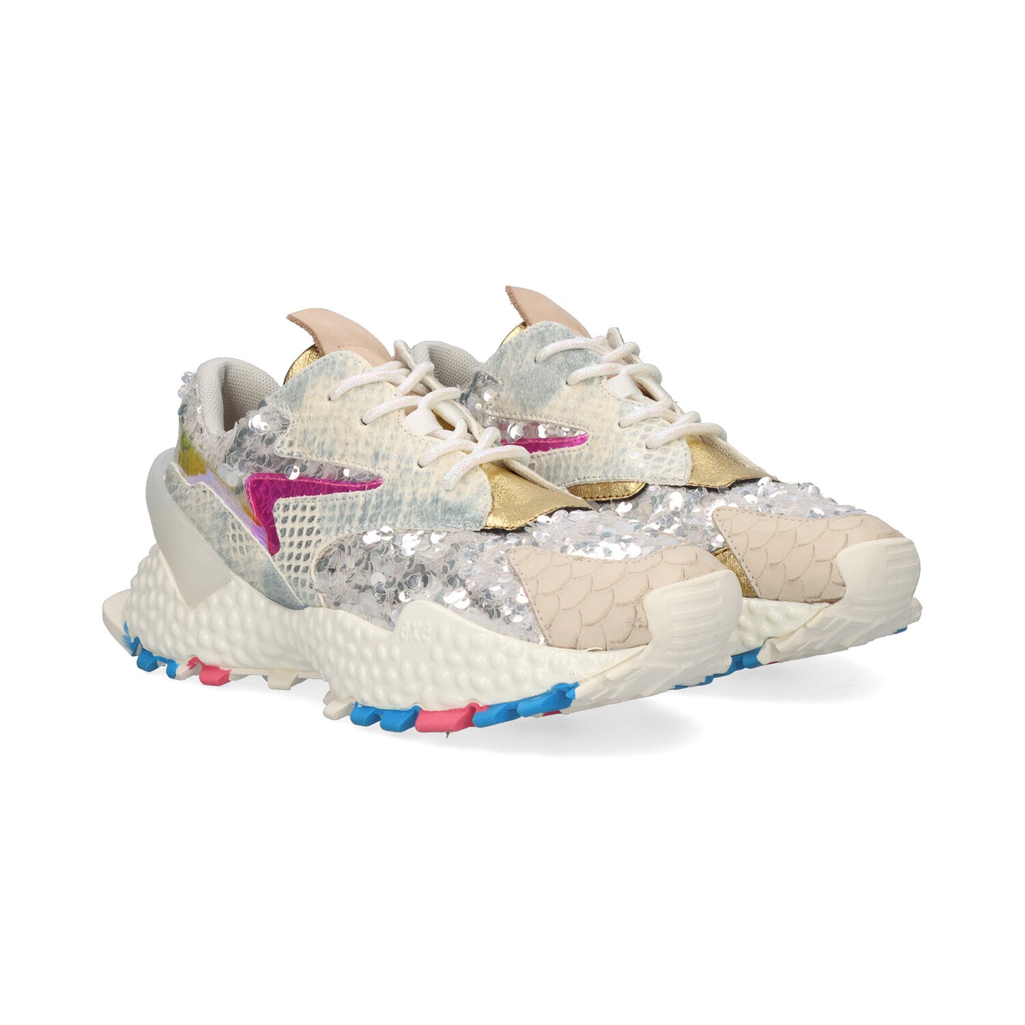 SAPATILHA EXE 999-14 BEIGE/SILVER