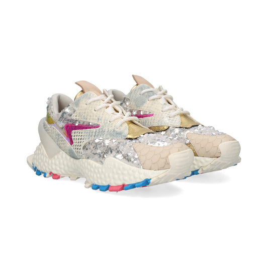 SAPATILHAS EXE 999-14 BEIGE/SILVER