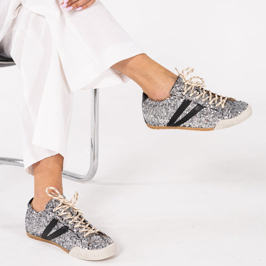 SAPATILHAS ABF-97 LANA GLITTER SILVER/BLACK