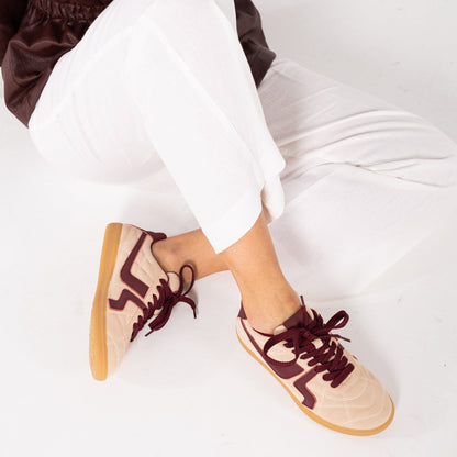 SAPATILHAS ABF-97 SASHA BEIGE/BORDEAUX