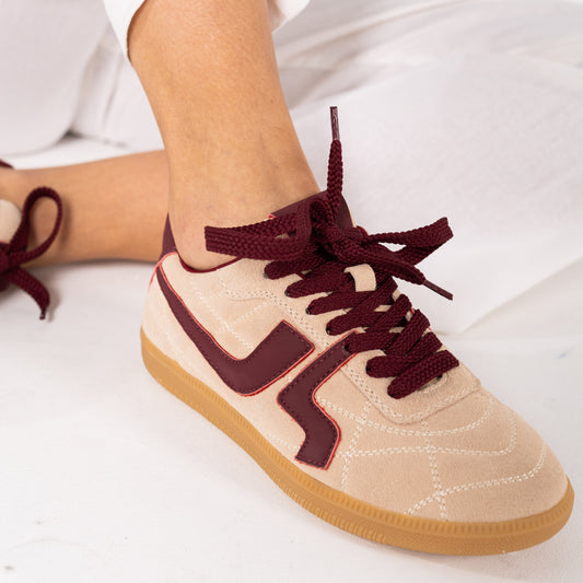 SAPATILHAS ABF-97 SASHA BEIGE/BORDEAUX