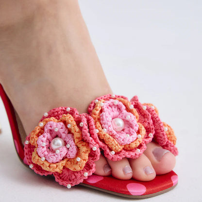 SANDALIAS EXE ANITA-116 FLOWER RED PINK