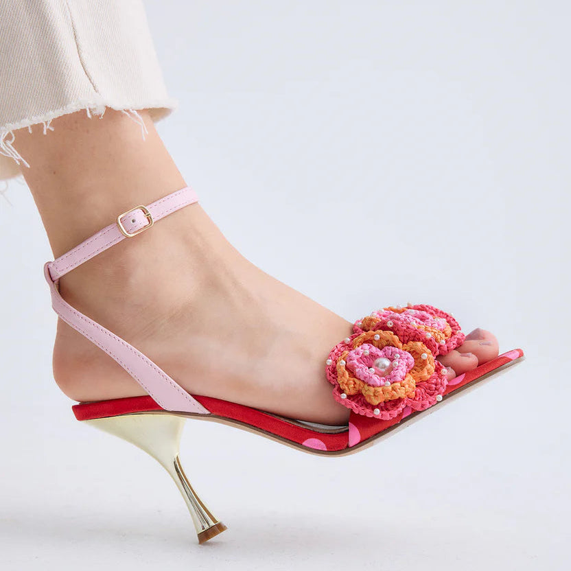 SANDALIAS EXE ANITA-116 FLOWER RED PINK