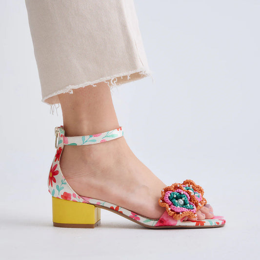 SANDALIAS EXE CAPRI-400 YELLOW/ORANGE FLOWER