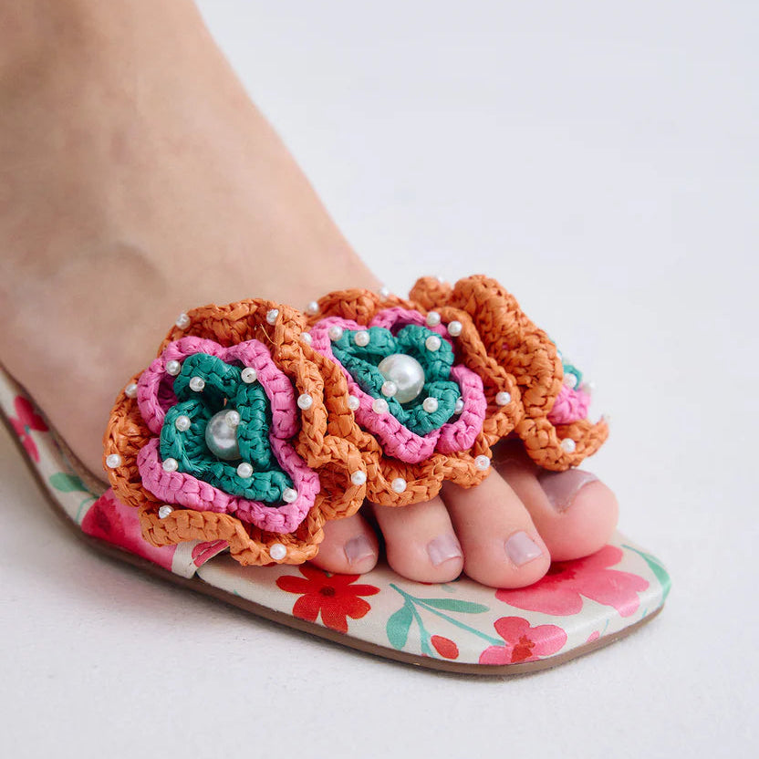 SANDALIAS EXE CAPRI-400 YELLOW/ORANGE FLOWER