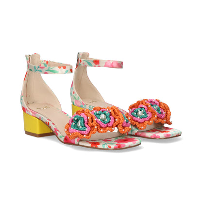 SANDALIAS EXE CAPRI-400 YELLOW/ORANGE FLOWER