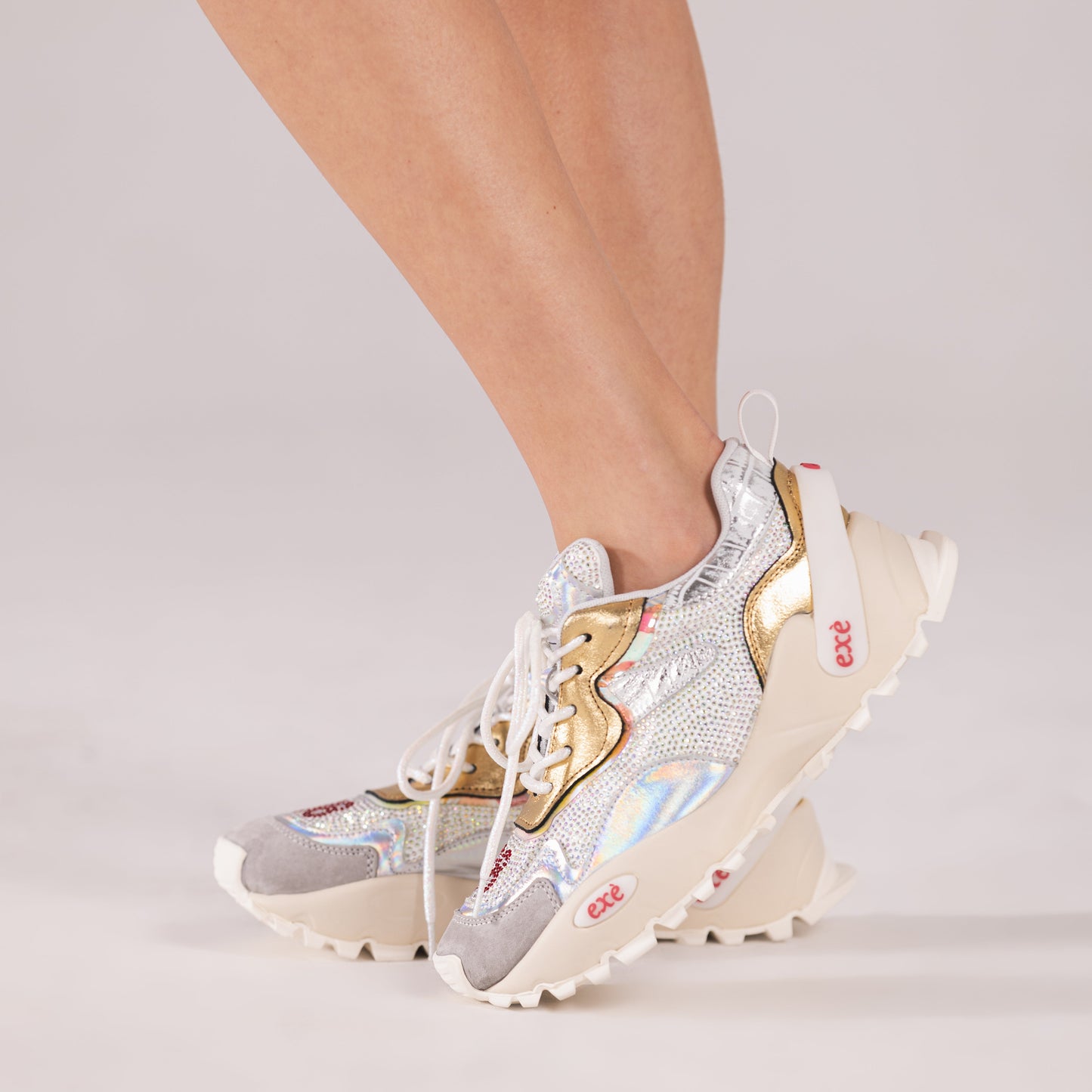 SAPATILHA EXE 4032-1A SILVER/GOLD