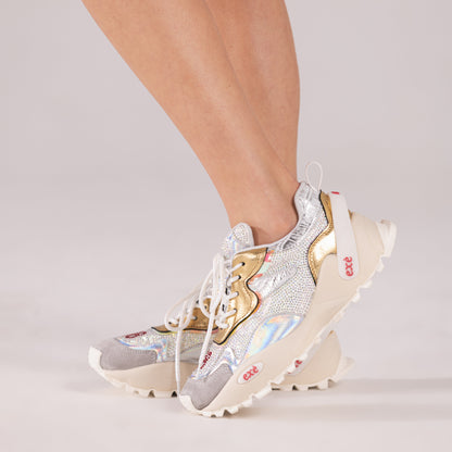 SAPATILHA EXE 4032-1A SILVER/GOLD