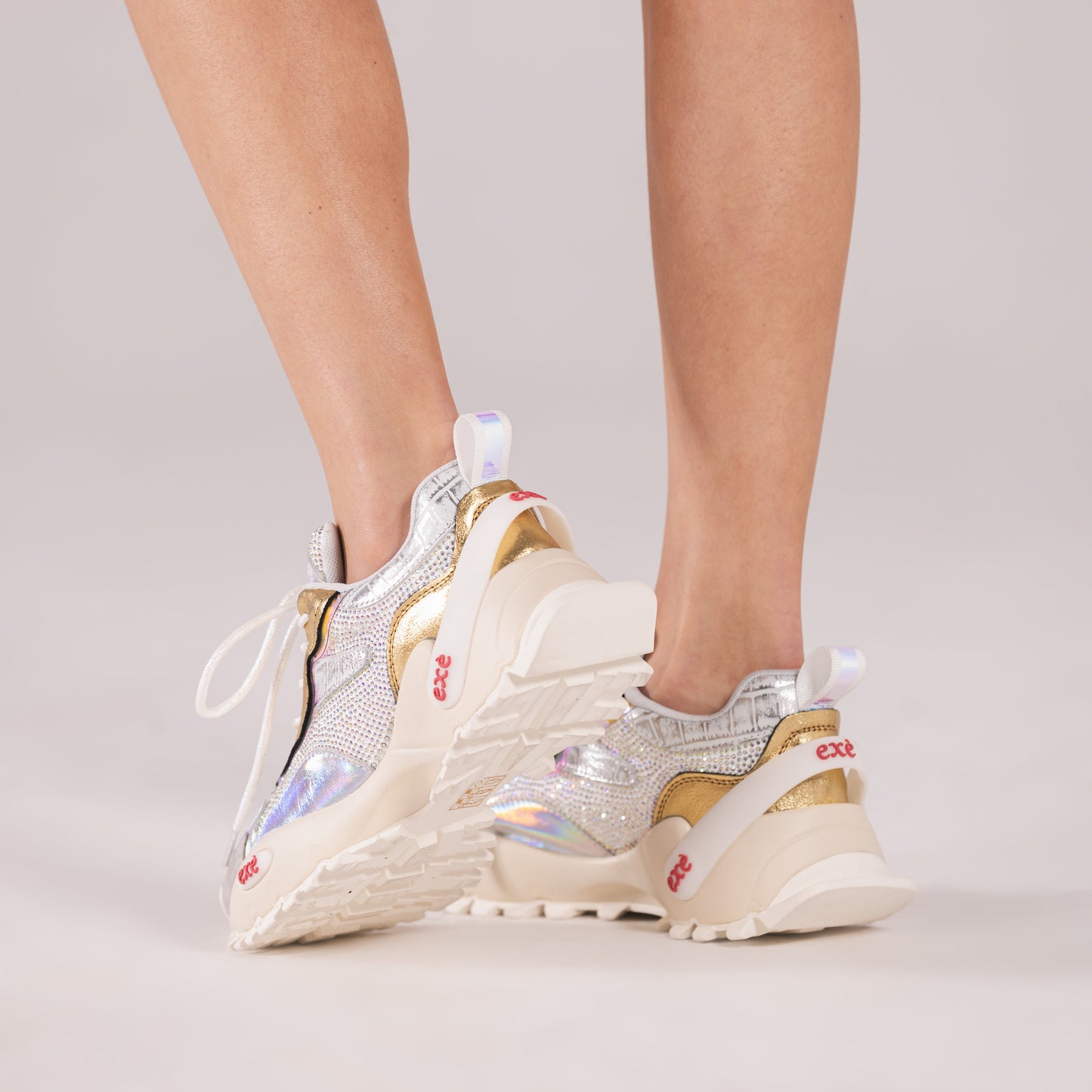 SAPATILHA EXE 4032-1A SILVER/GOLD