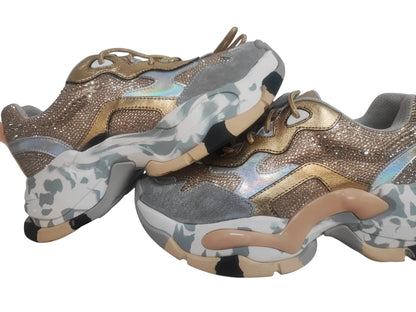 SAPATILHA D-901-5 - GREY/GOLD