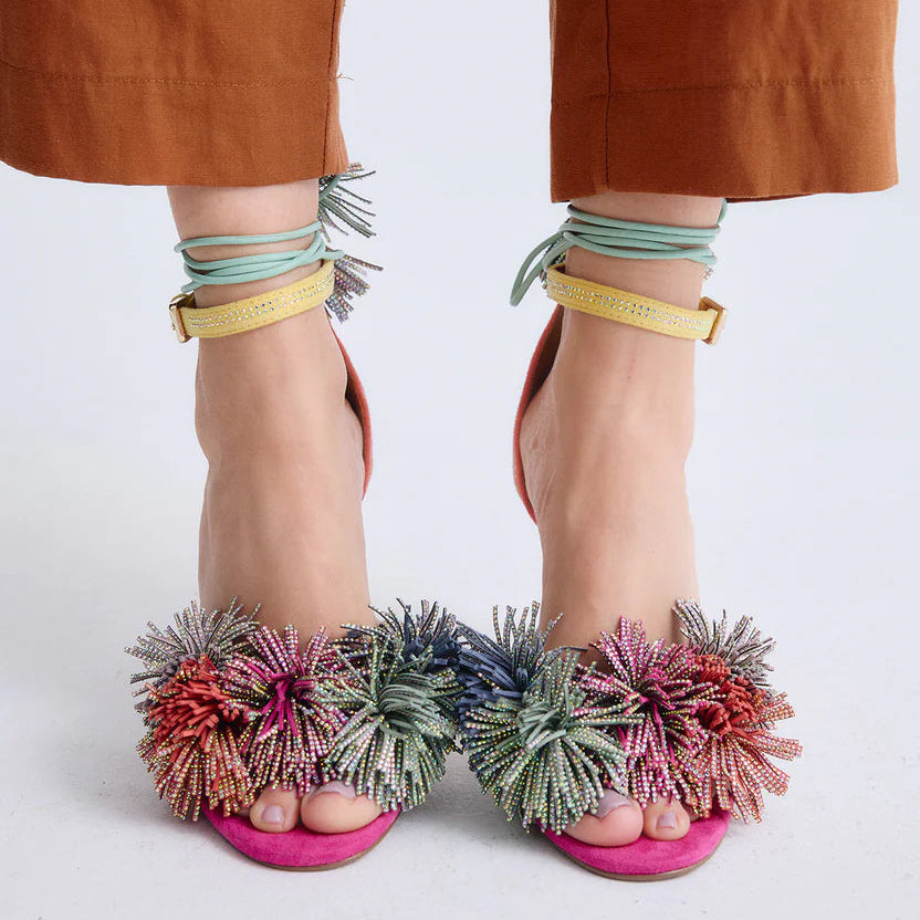 SANDALIAS EXE JENIFER-725 ORANGE/GREEN
