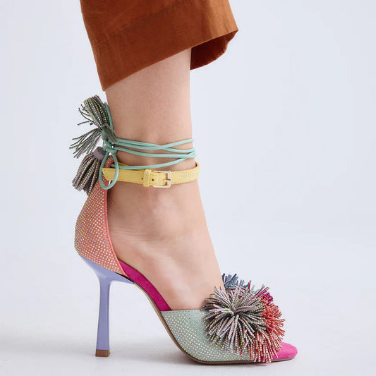 SANDALIAS EXE JENIFER-725 ORANGE/GREEN