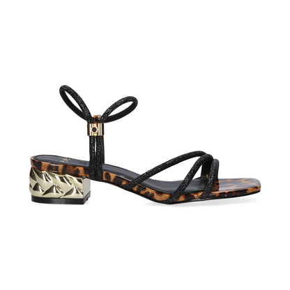 SANDALIAS EXE KATY-485 LEOPARD/BLACK