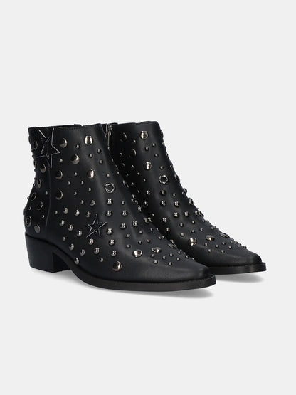 BOTINS BE FREE MILAN 060 BLACK BLACK PEWTER