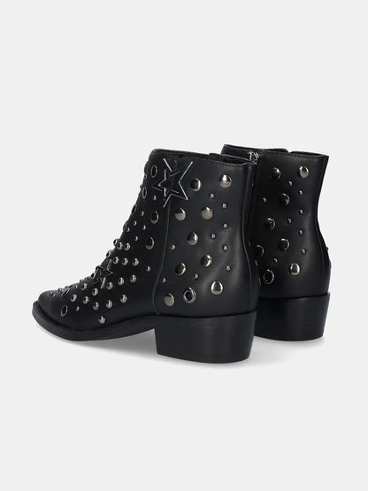 BOTINS BE FREE MILAN 060 BLACK BLACK PEWTER