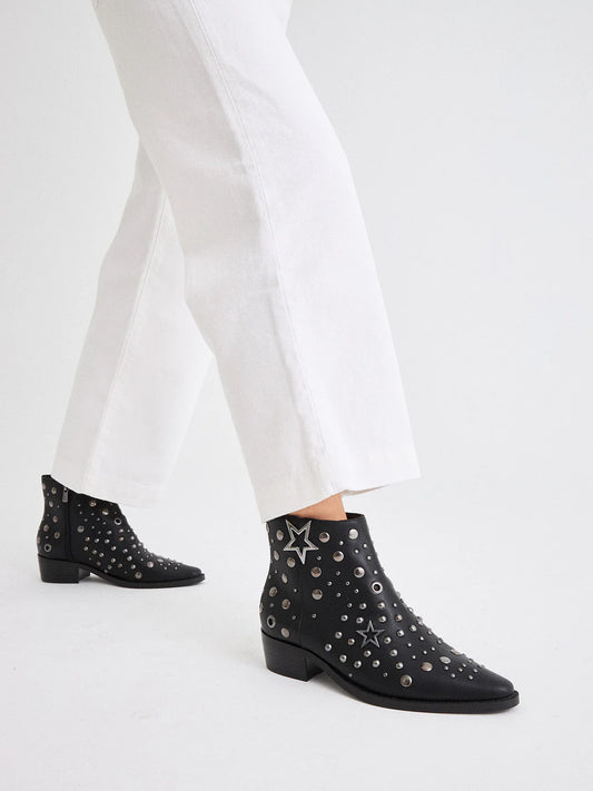 BOTINS BE FREE MILAN 060 BLACK BLACK PEWTER