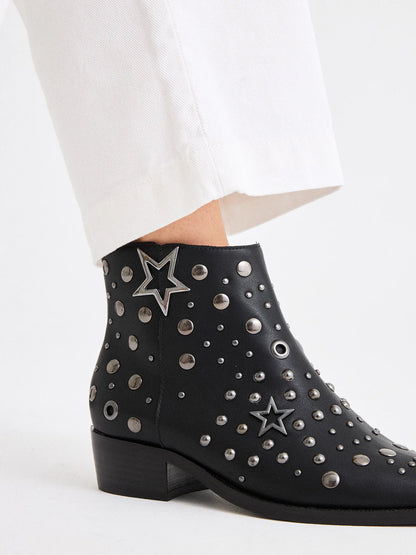 BOTINS BE FREE MILAN 060 BLACK BLACK PEWTER