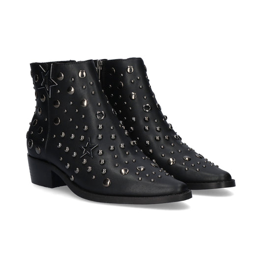 BOTINS BE FREE MILAN 060 BLACK BLACK PEWTER