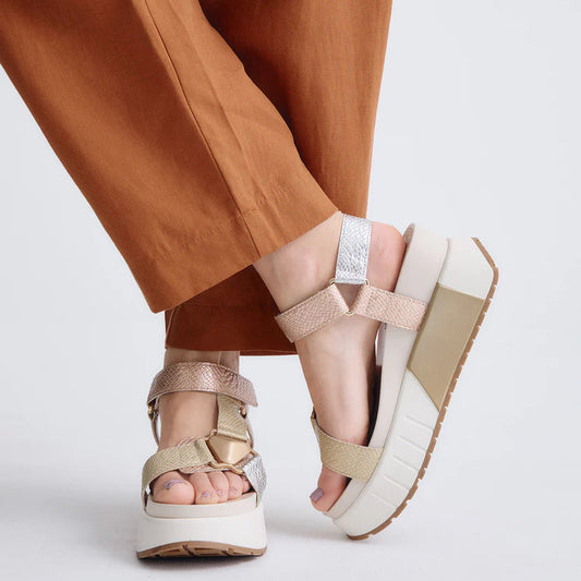 SANDALIAS EXE OLIVIA-934 GOLD/SILVER